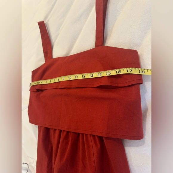 Sezane Isabella red rust terracotta linen dress 38 S/M 2019 - Picture 14 of 16